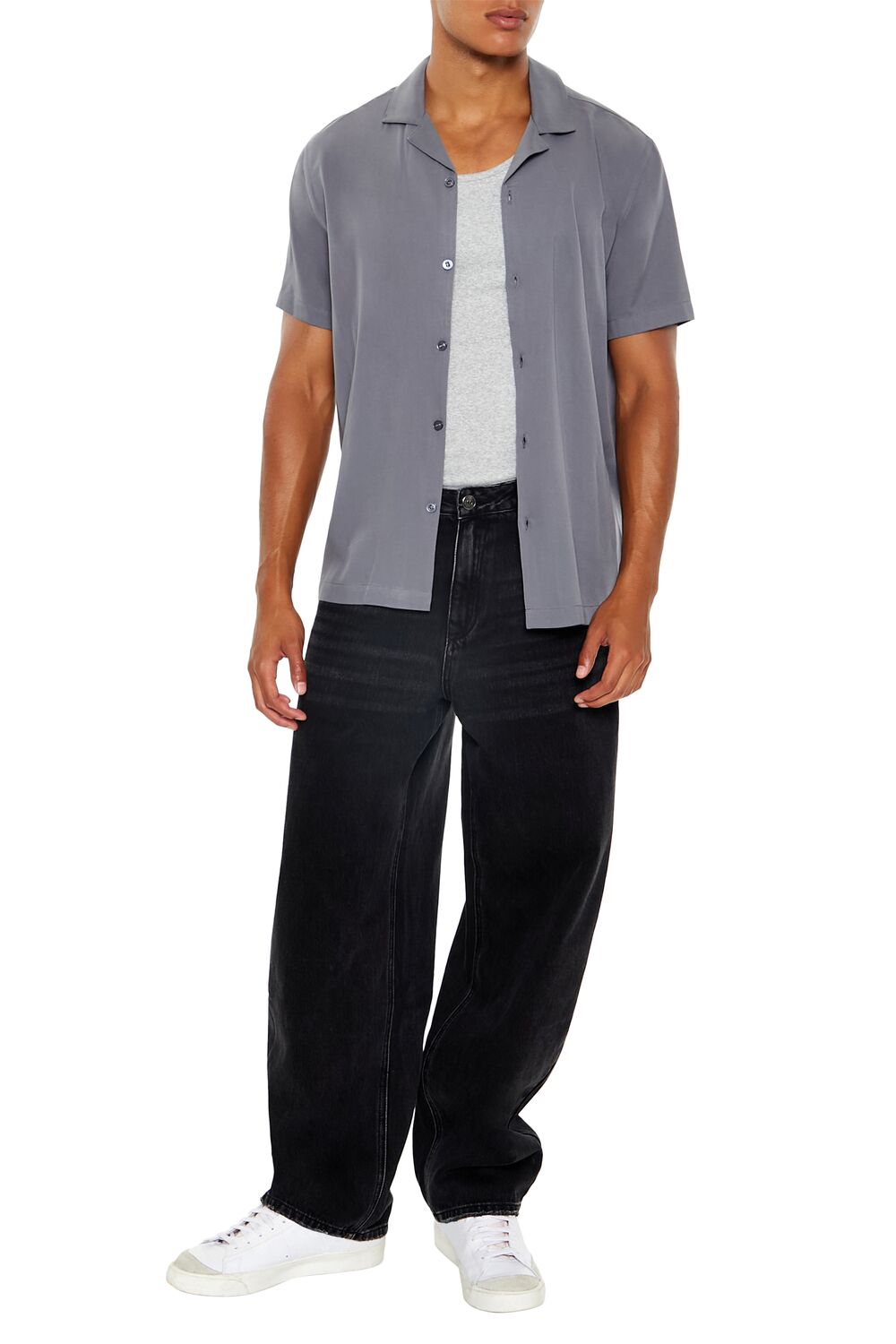 Rayon Cuban-Collar Shirt
