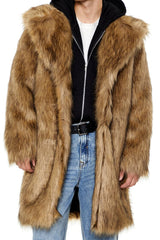 Faux Fur Longline Coat