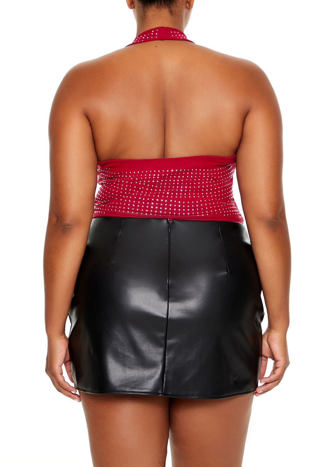 Plus Size Rhinestone Halter Top