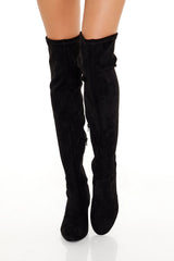 Faux Suede Over-the-Knee Boots