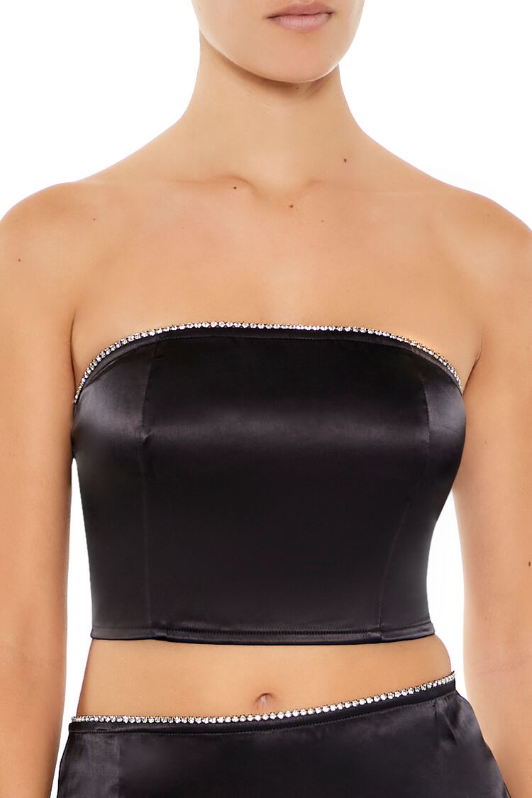 Rhinestone Tube Top & Mini Skirt Set