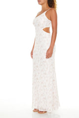 Floral Lace Cutout Maxi Dress