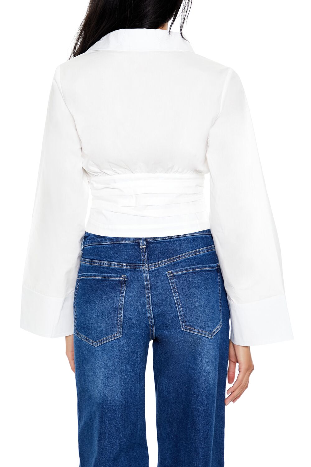 Cropped Poplin Wrap Top