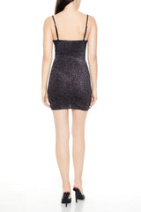 Glitter Knit Tulip-Hem Mini Dress