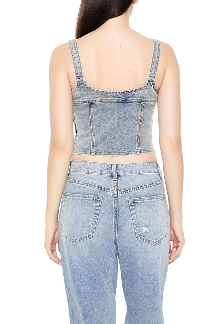 Studded Denim Crop Top