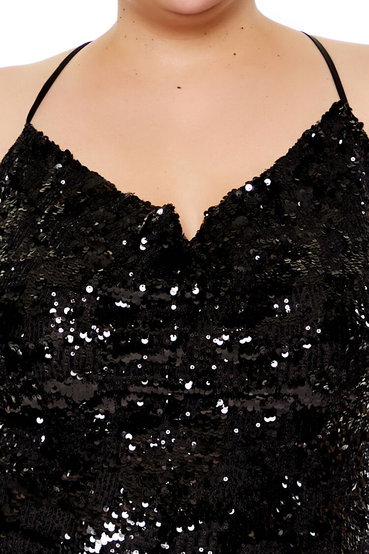 Plus Size Sequin Cami Mini Dress