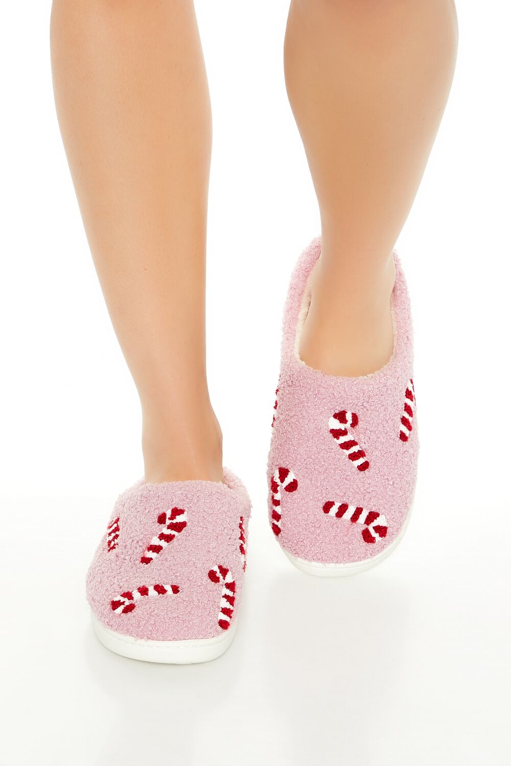 Plush Candy Cane House Slippers