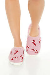 Plush Candy Cane House Slippers