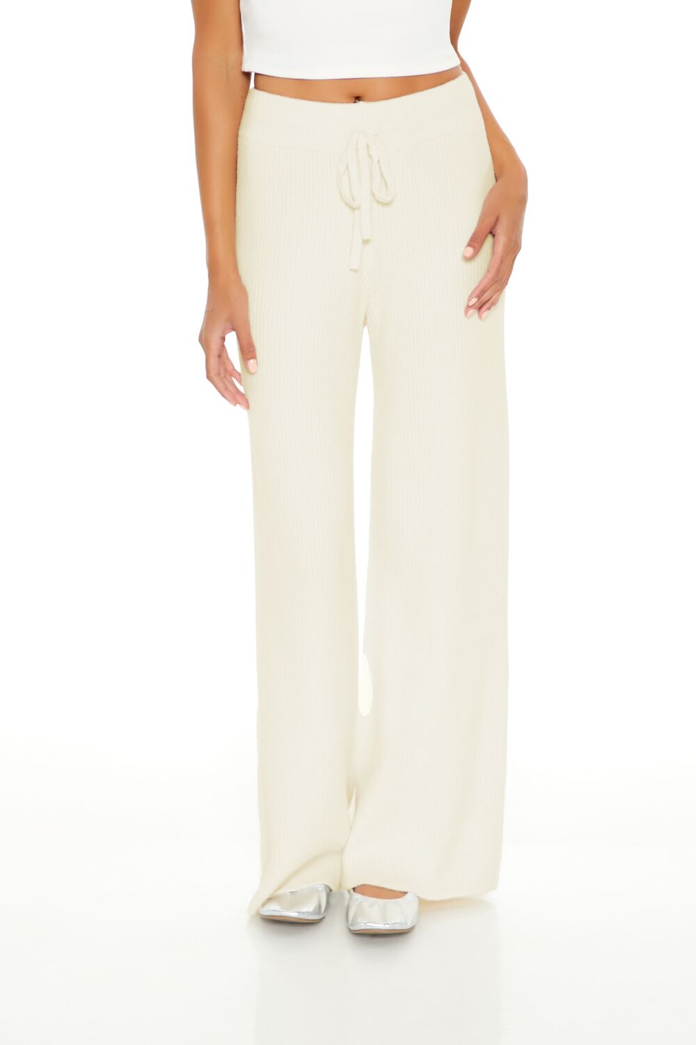 Sweater-Knit Wide-Leg Pants