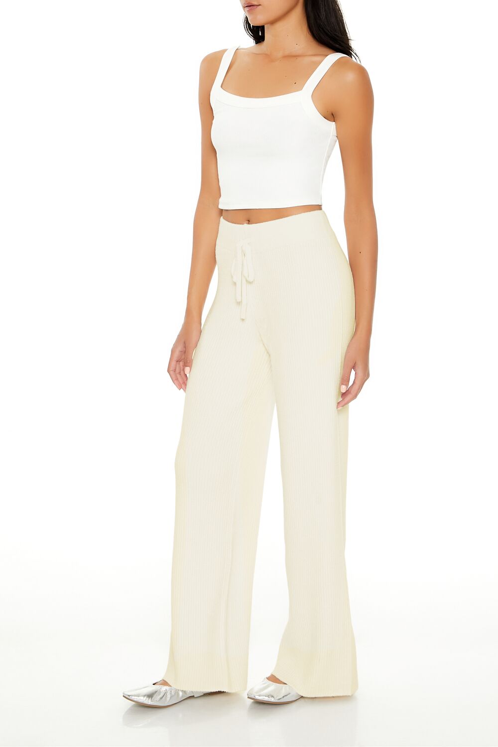Sweater-Knit Wide-Leg Pants