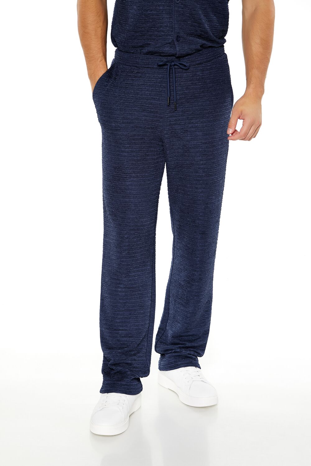Textured Slim-Fit Straight Pants