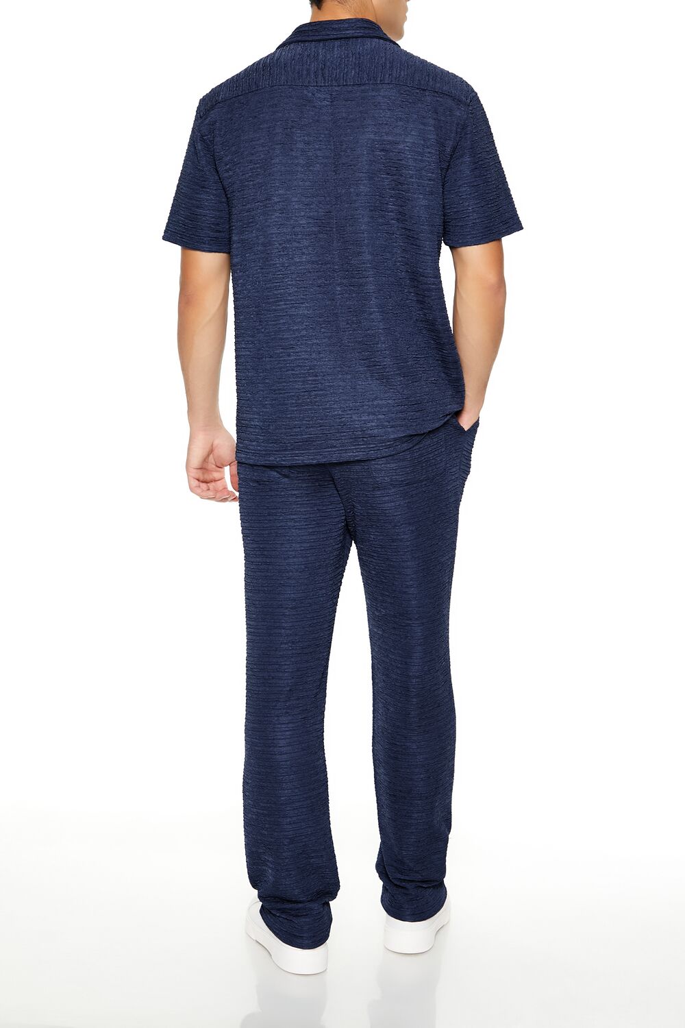 Textured Slim-Fit Straight Pants