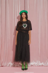 Wicked Witch Faux Gem Lace Tee