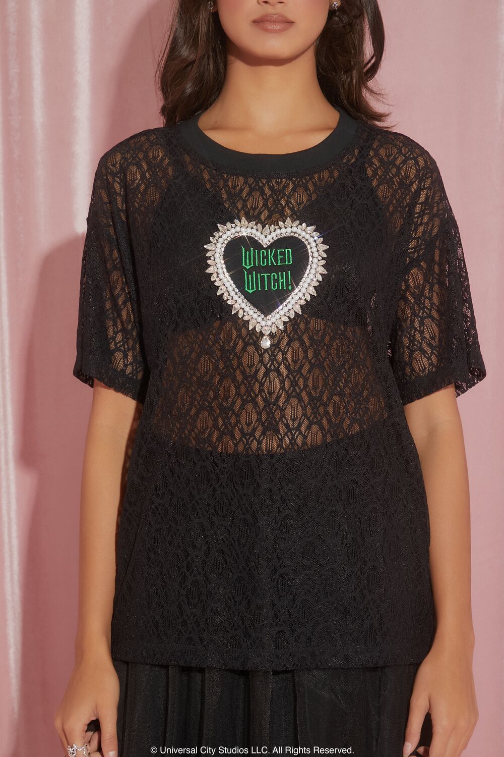 Wicked Witch Faux Gem Lace Tee