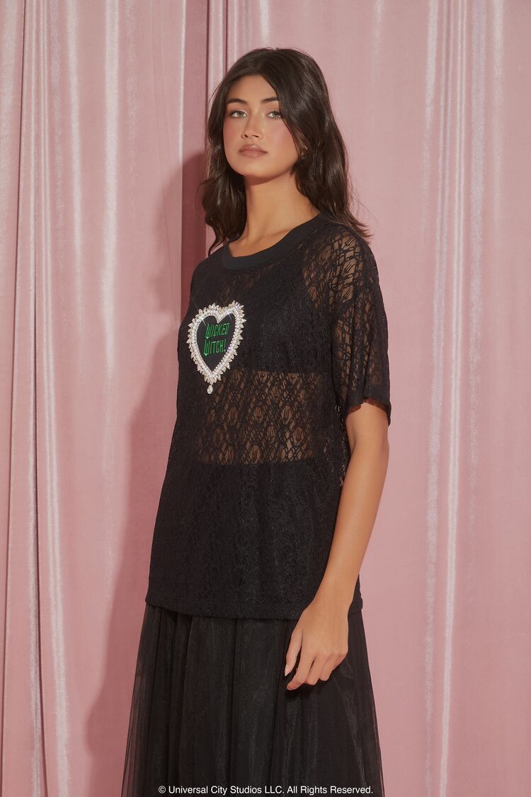 Wicked Witch Faux Gem Lace Tee