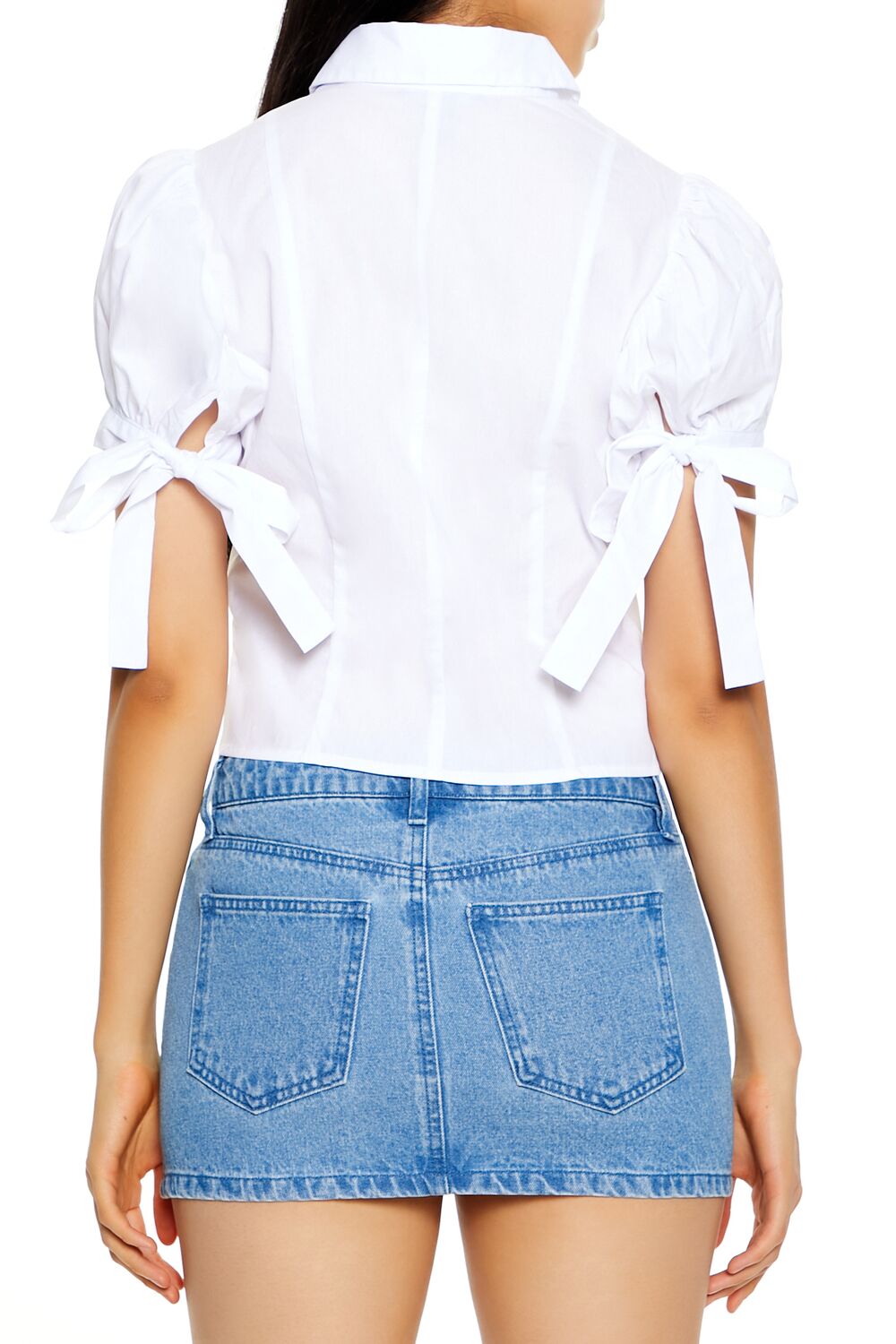 Puff-Sleeve Bow Shirt