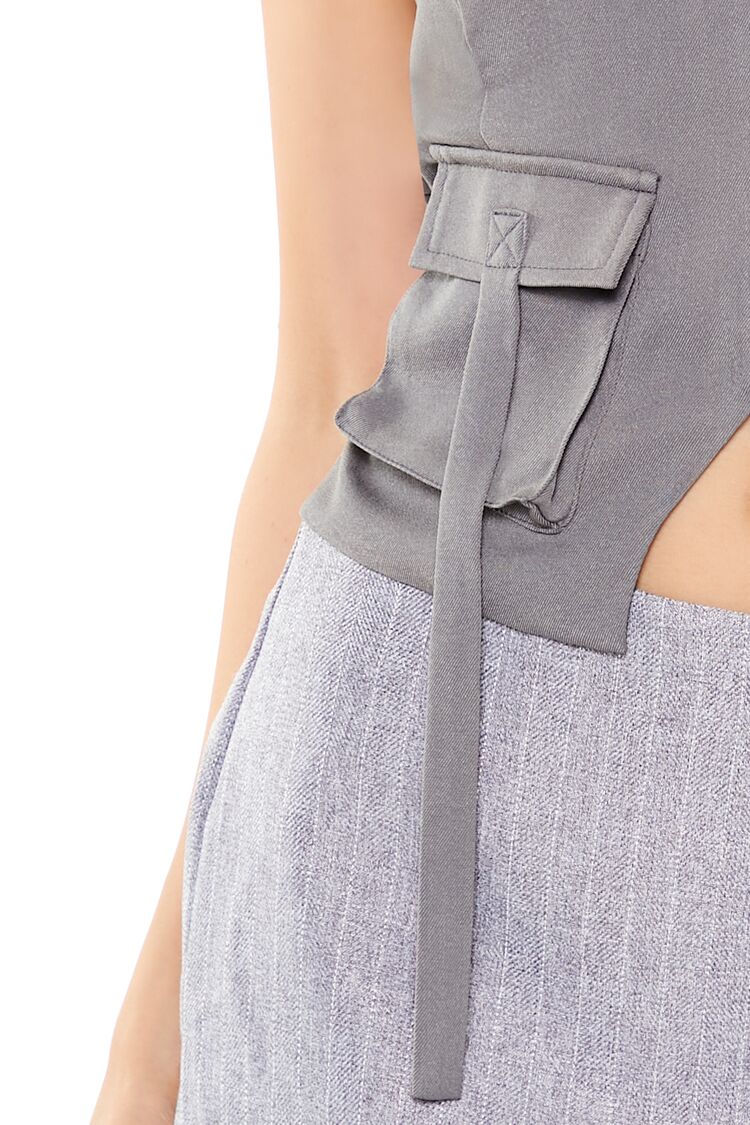Split-Hem Halter Top