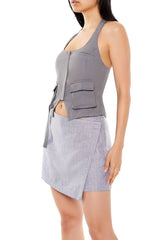 Split-Hem Halter Top