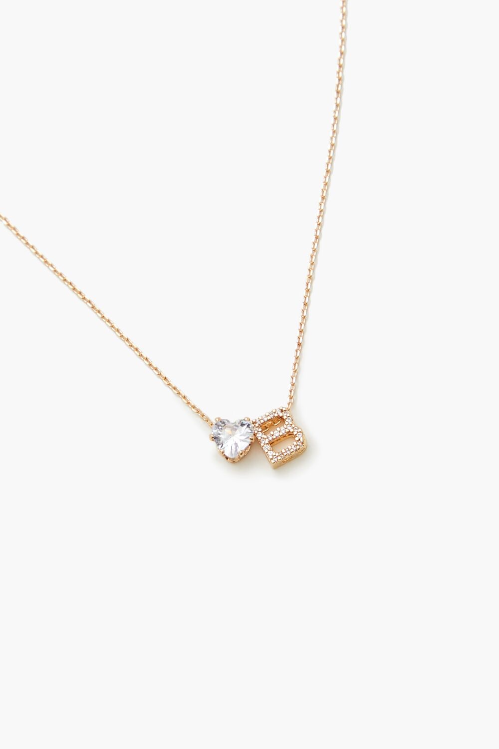 Faux Gem Initial Charm Necklace