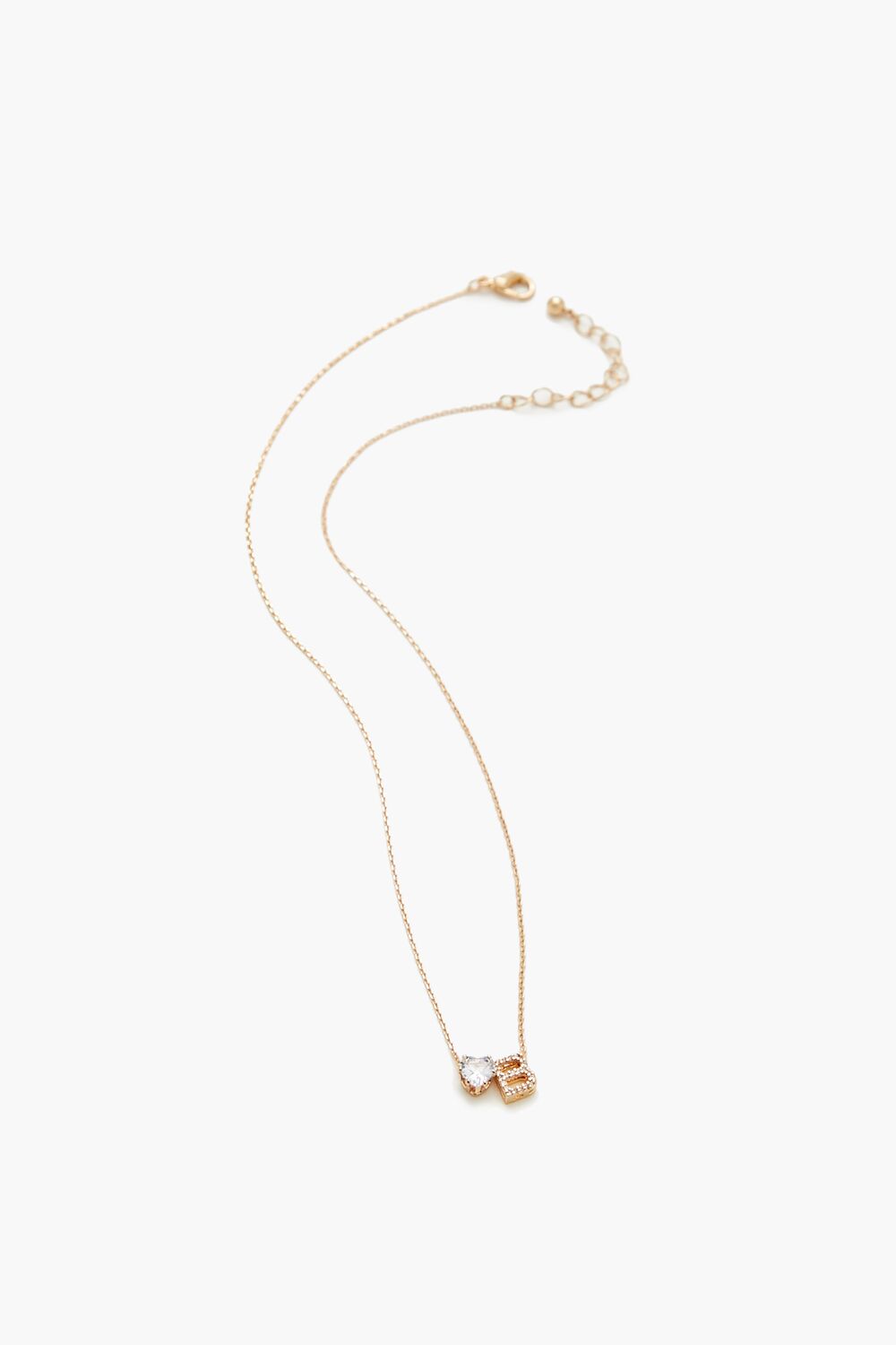 Faux Gem Initial Charm Necklace
