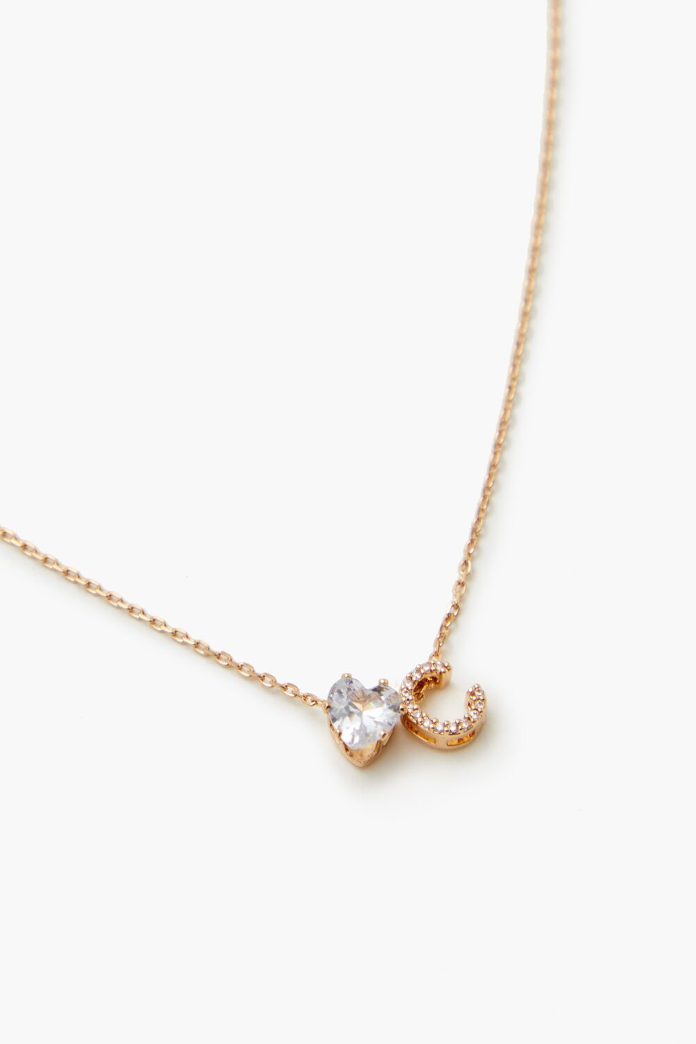 Faux Gem Initial Charm Necklace