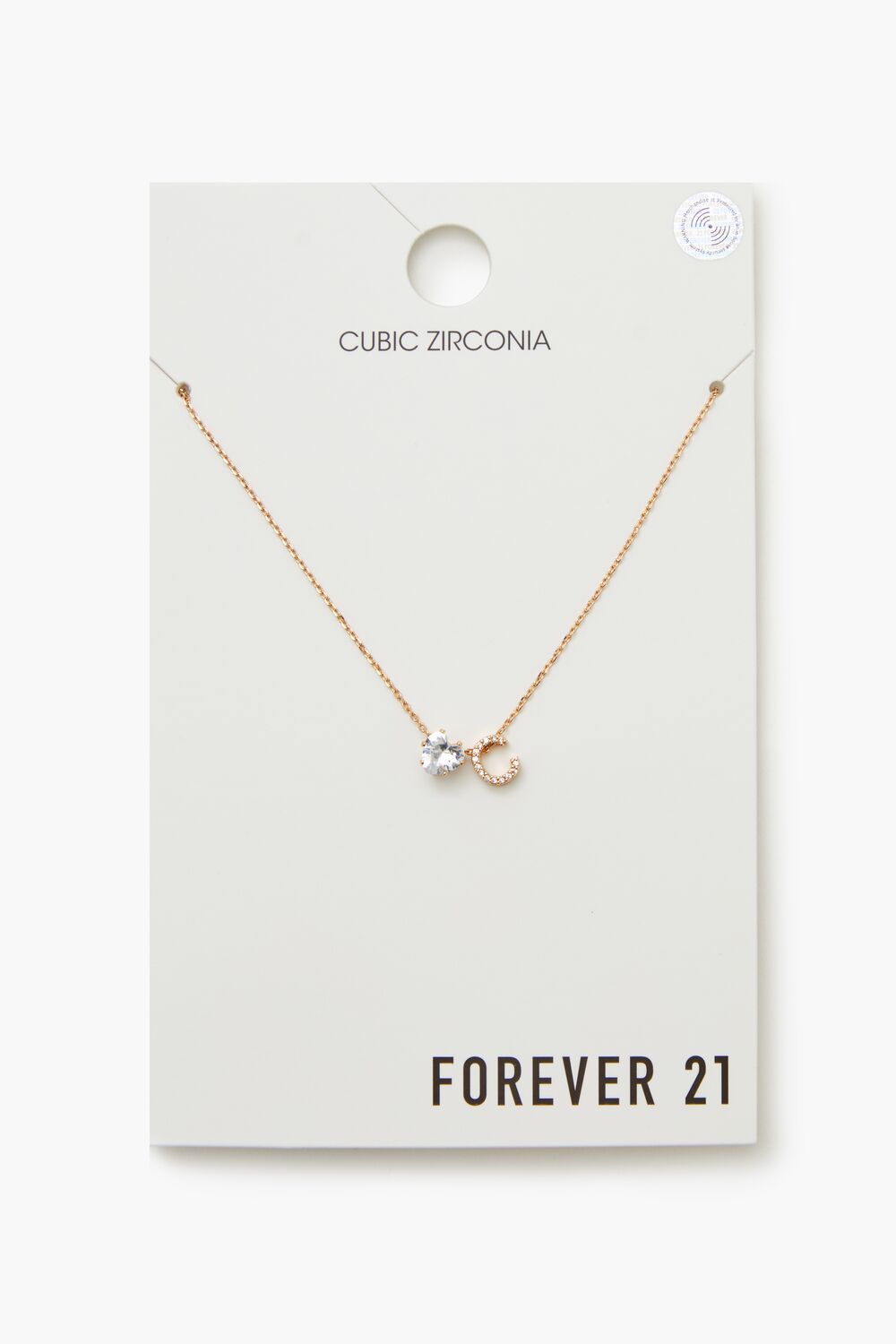 Faux Gem Initial Charm Necklace