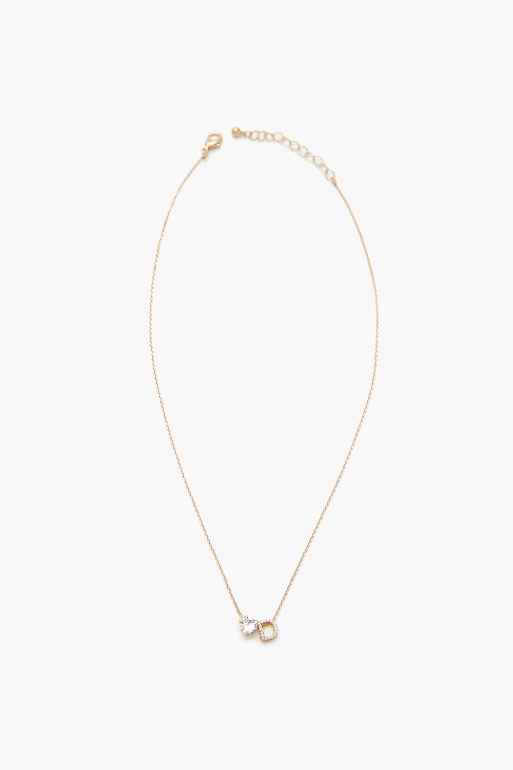 Faux Gem Initial Charm Necklace