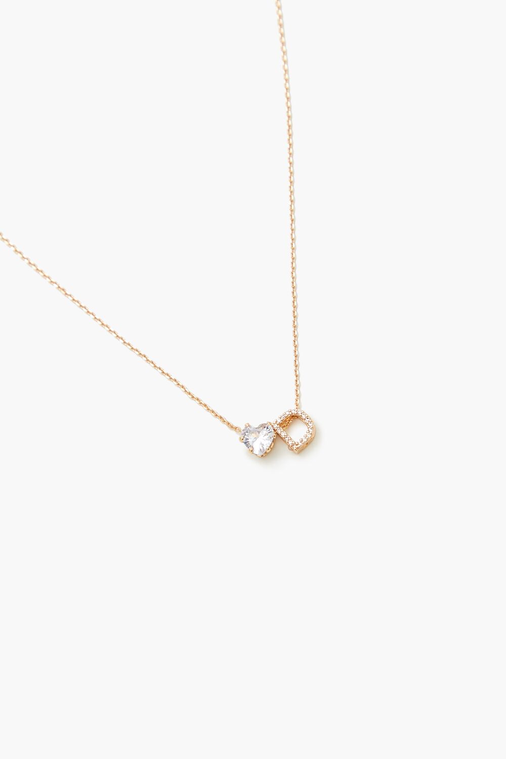 Faux Gem Initial Charm Necklace
