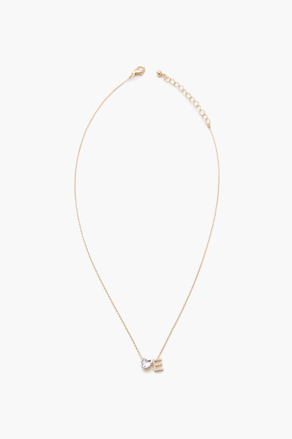 Faux Gem Initial Charm Necklace
