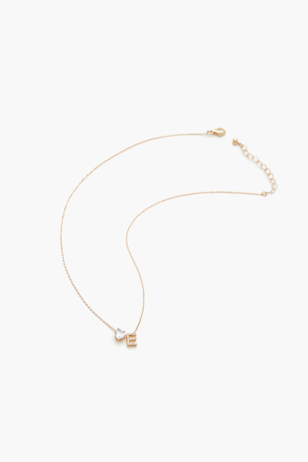 Faux Gem Initial Charm Necklace