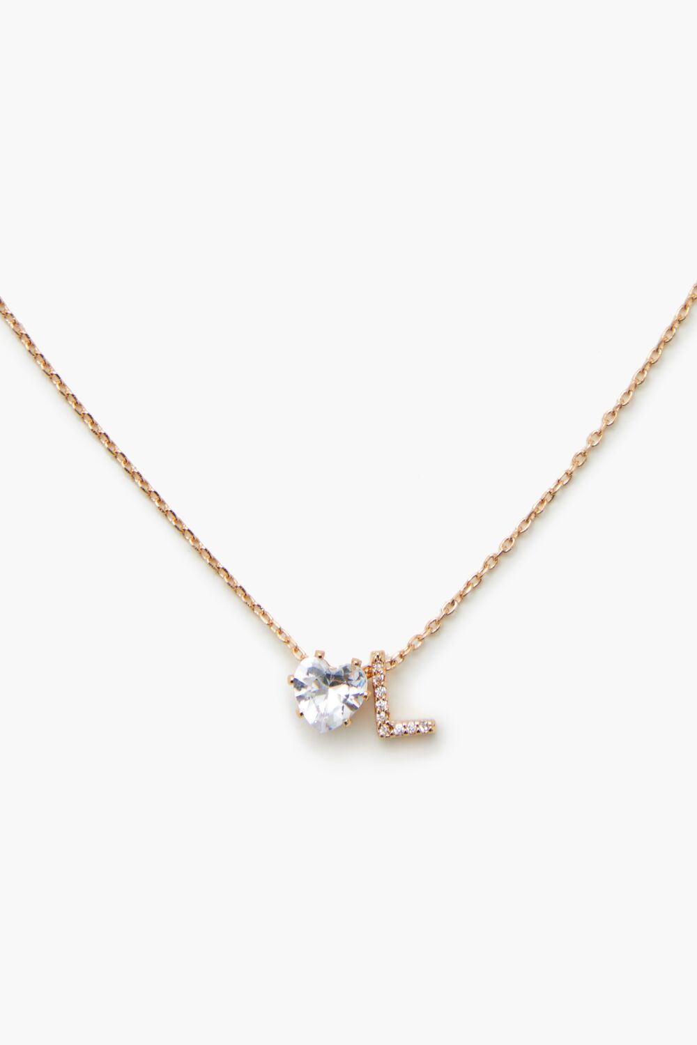 Faux Gem Initial Charm Necklace