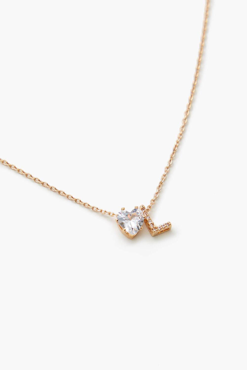 Faux Gem Initial Charm Necklace