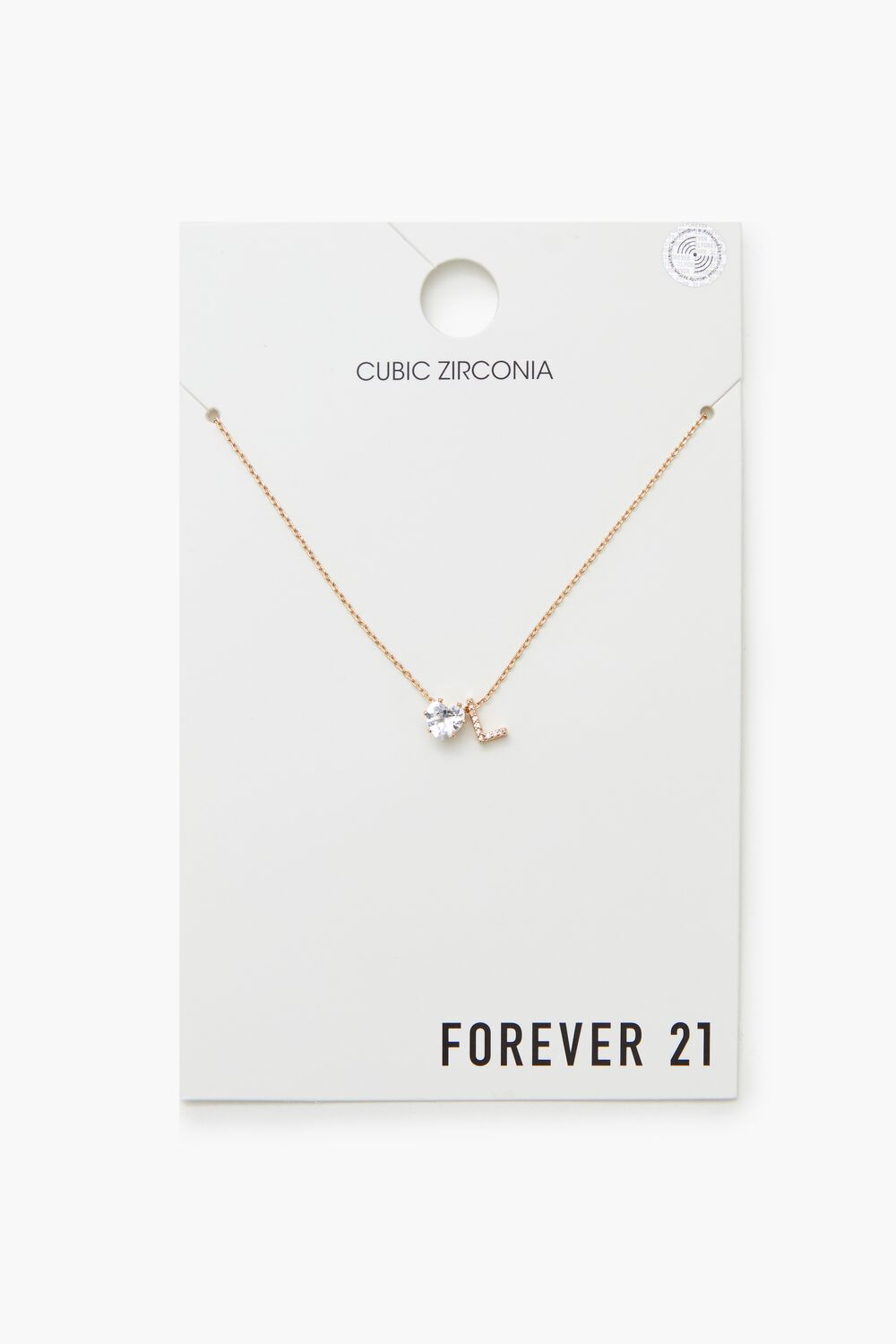 Faux Gem Initial Charm Necklace