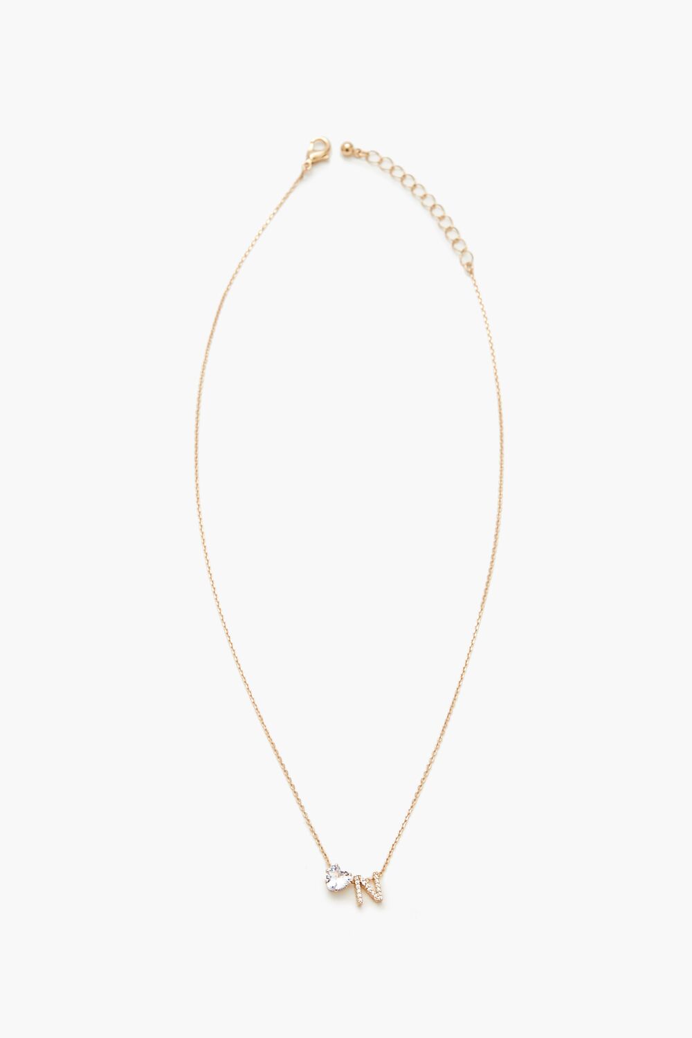 Faux Gem Initial Charm Necklace