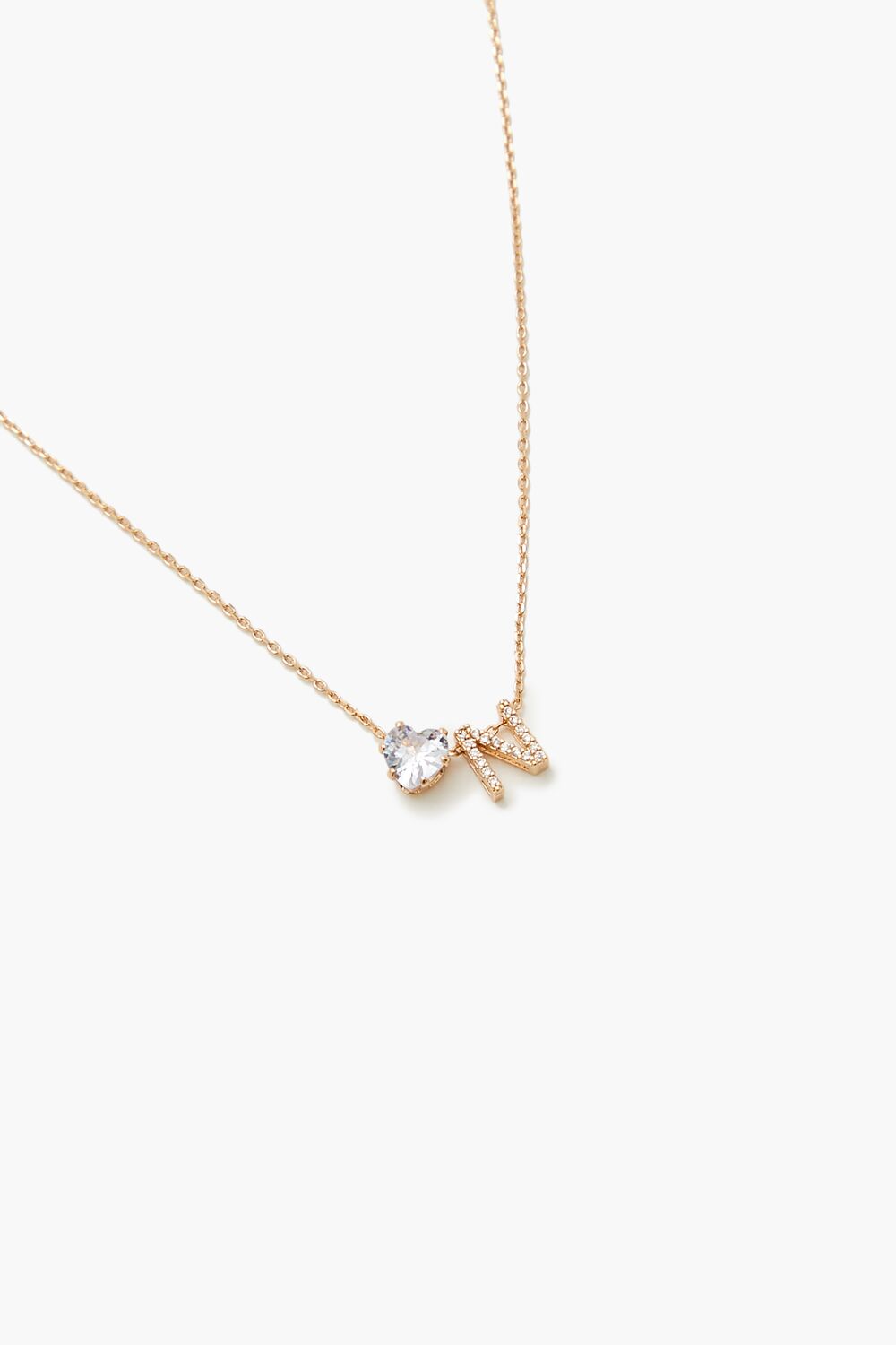 Faux Gem Initial Charm Necklace