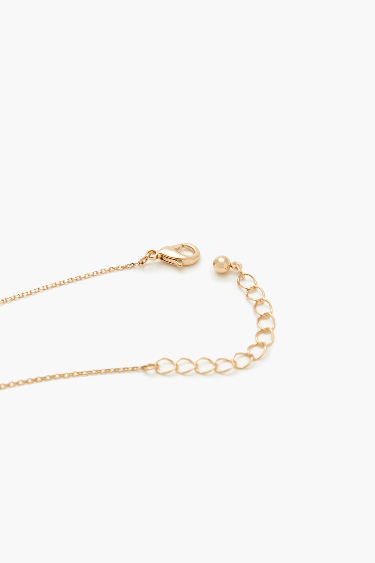Faux Gem Initial Charm Necklace