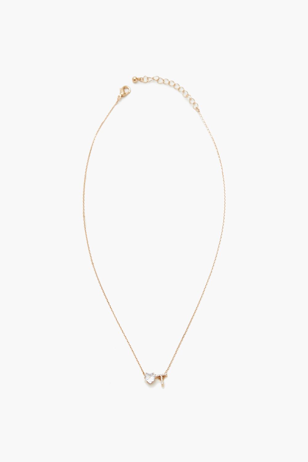 Faux Gem Initial Charm Necklace