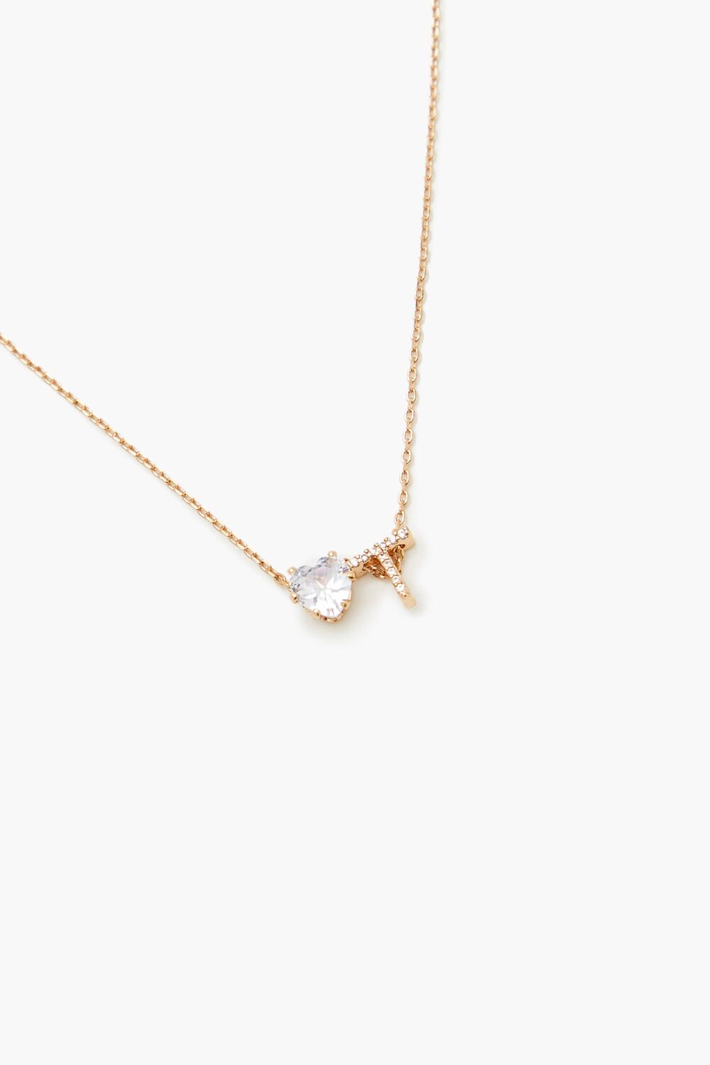 Faux Gem Initial Charm Necklace