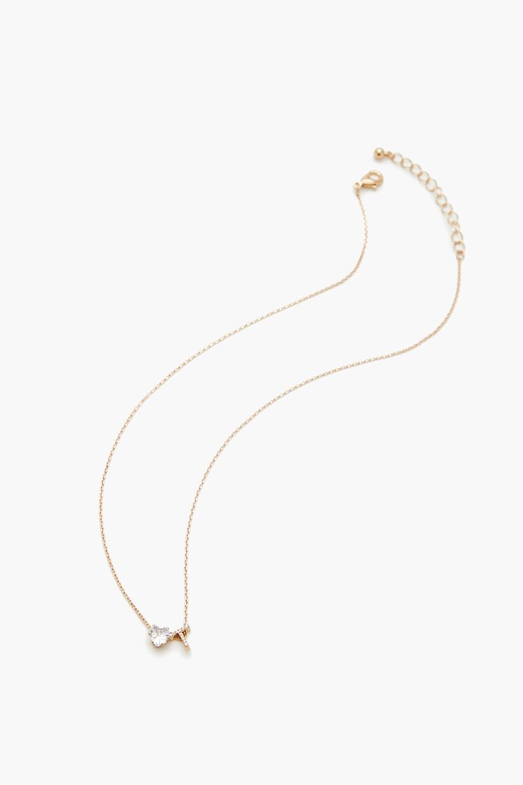 Faux Gem Initial Charm Necklace