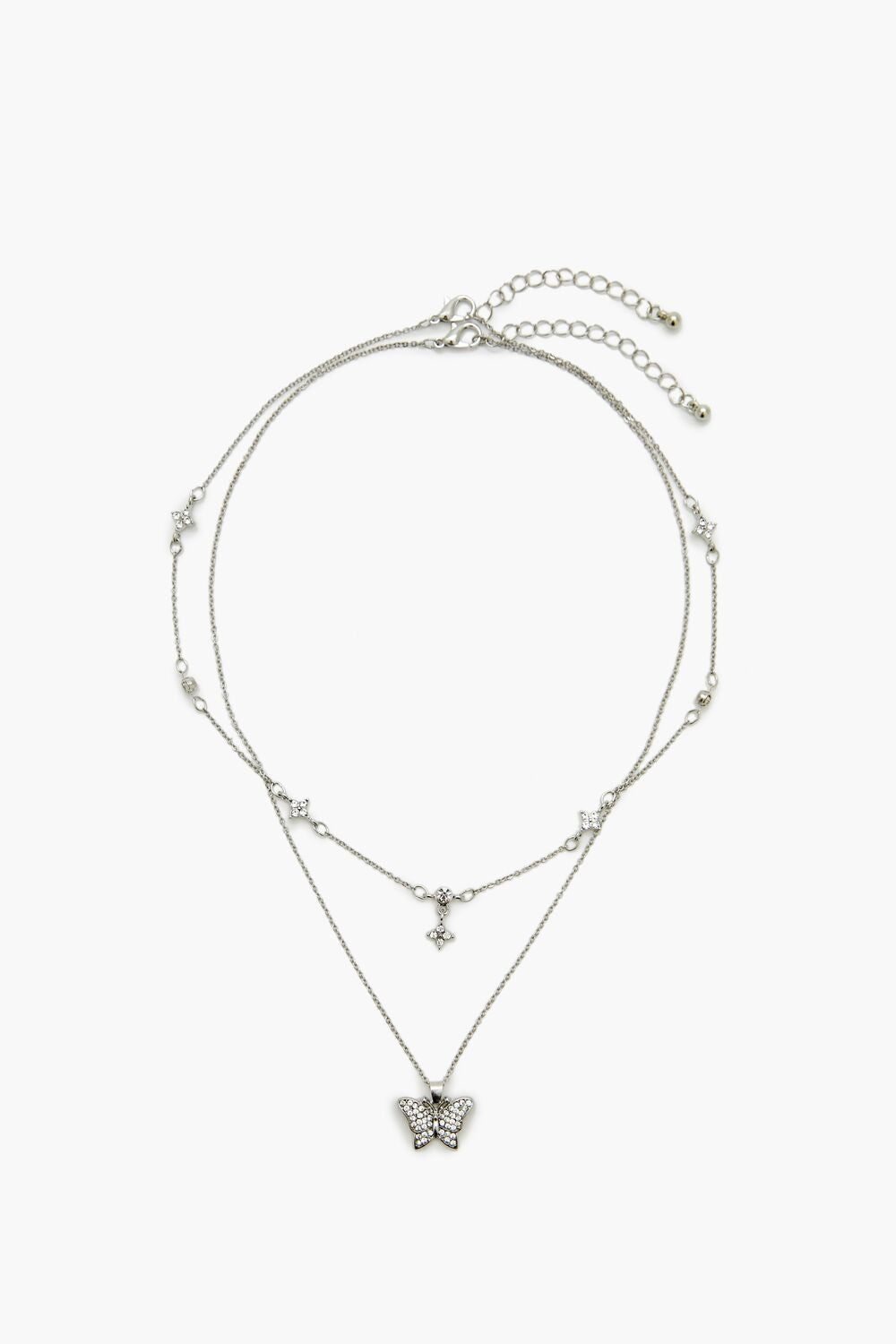 Layered Butterfly Necklace Set