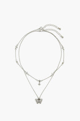 Layered Butterfly Necklace Set
