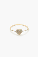 Rhinestone Heart Bangle Bracelet