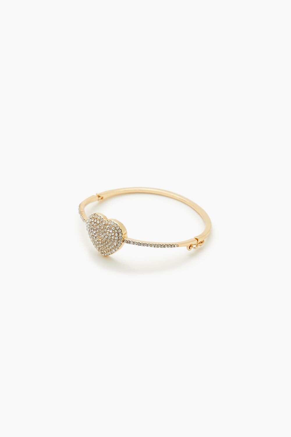 Rhinestone Heart Bangle Bracelet