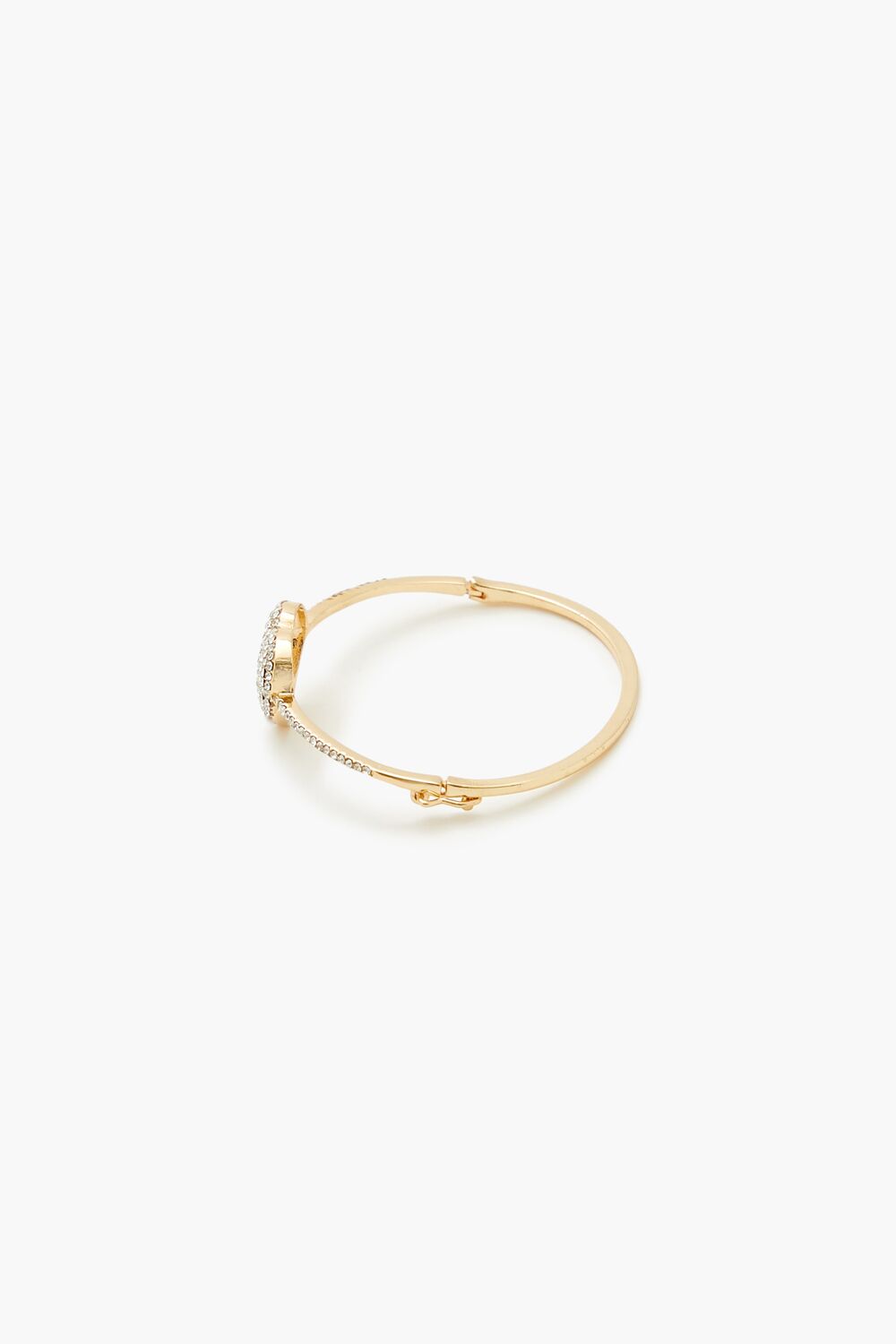 Rhinestone Heart Bangle Bracelet