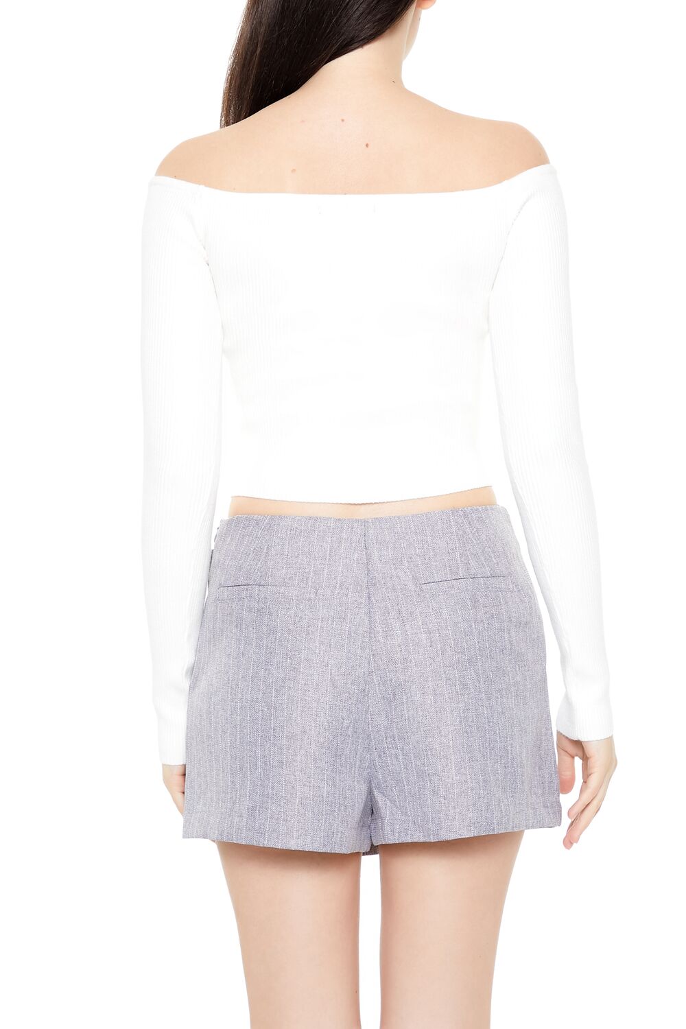 Cropped Off-the-Shoulder Sweater
