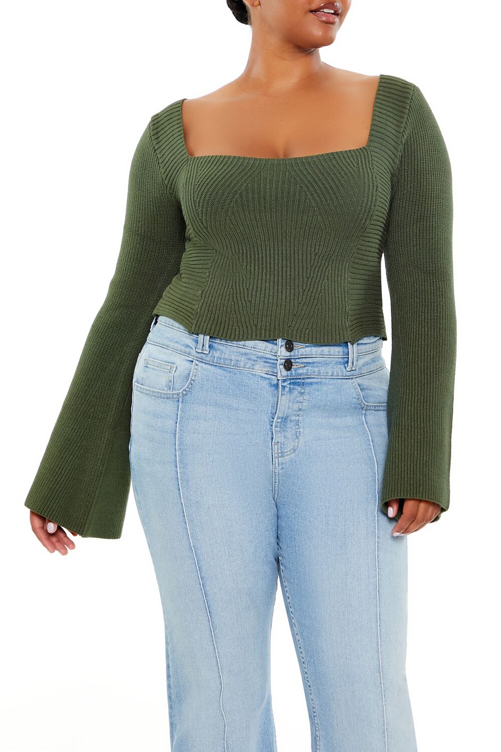 Plus Size Bell-Sleeve Sweater