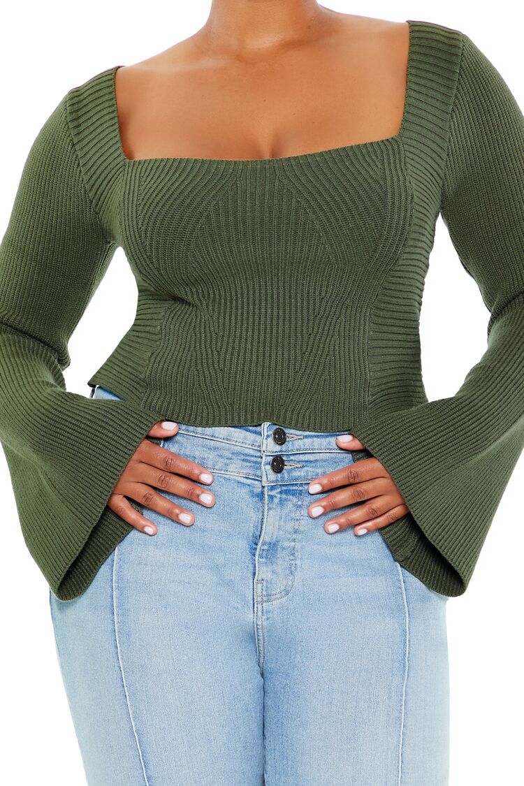 Plus Size Bell-Sleeve Sweater