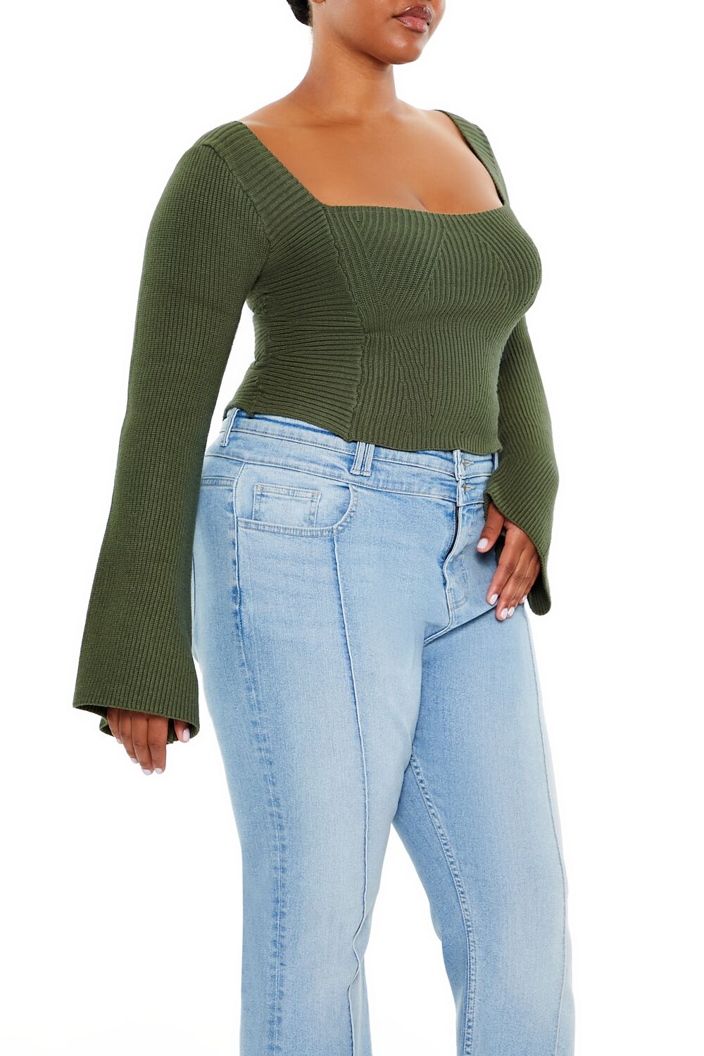Plus Size Bell-Sleeve Sweater