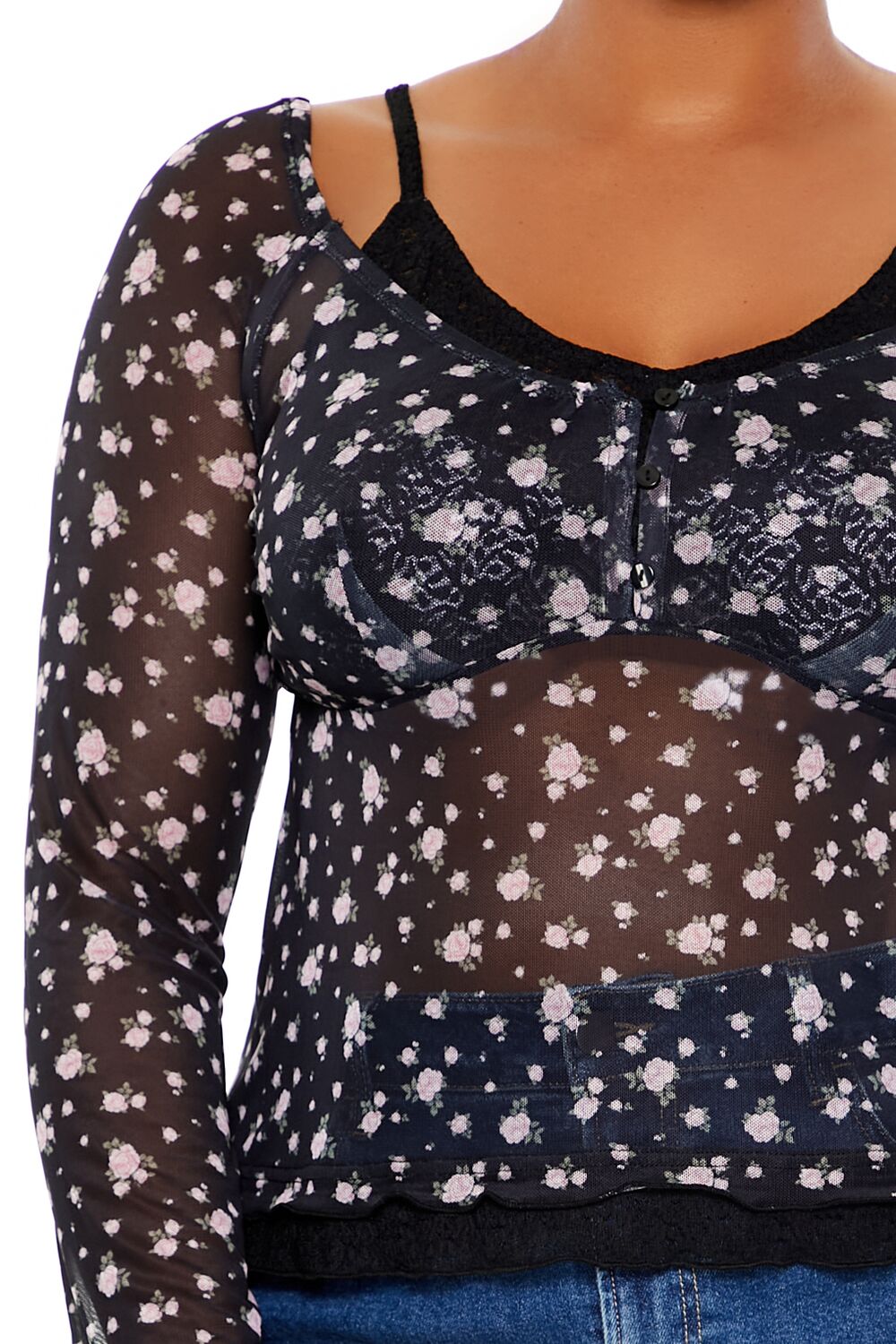 Plus Size Floral Print Combo Top