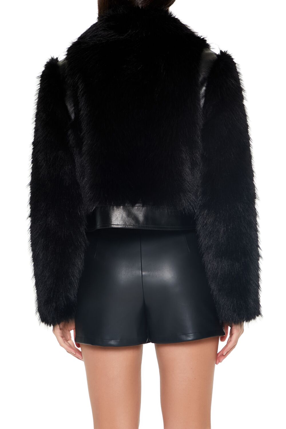 Faux Fur-Trim Zip-Up Jacket